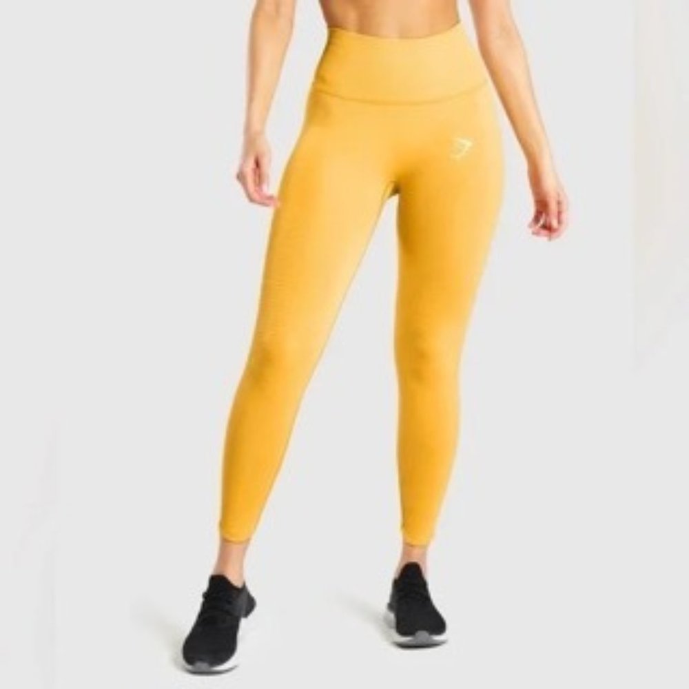 NWOT Gymshark Seamless Leggings in Yellow Marl [Small]